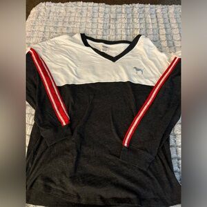 Pink bling long sleeve v neck